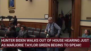 BREAKING: Hunter Biden FLEES Chaotic House Hearing AS MTG Begins Questions