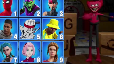 FORTNITE CHALLENGE: GUESS THE SKIN BY THE HUGGY WUGGY STYLE.