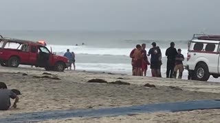 Lifeguards and emergency rescue on the beach