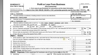 IRS Schedule C with Form 1040 - Self Employment Taxes