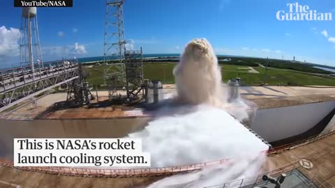 Nasa douses rocket launch pad with two million-litre water fountain