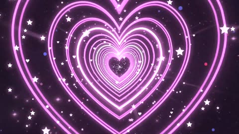 521. Neon Lights Love Heart Tunnel💕Pastel Pink Heart Background