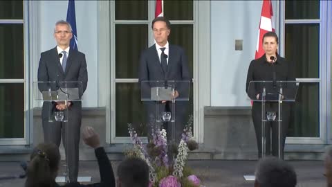 NATO Secretary General with Allied leaders in the Hague Netherlands, 14 JUN 2022