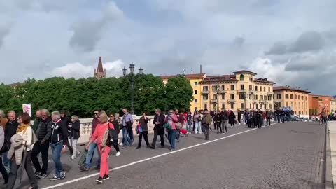 Protest against NATO & BIDEN In Verona (Italy)