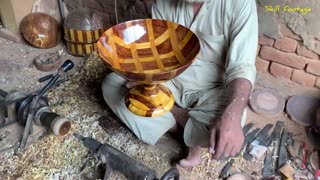 How a Woodworking Master Make Segmented Bowl __ Handmade Segmented Bowl on Custom Lathe Machine