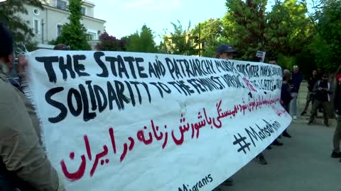 Scuffles with police outside Iranian embassy in Athens