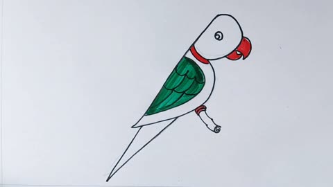 Easy parrot drawing by R - R দিয়ে সহজে টিয়াপাখি আঁকুন