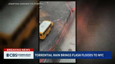 Record-breaking rainfall causes flooding in New York City