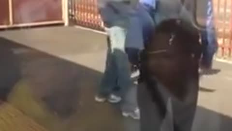 Fight On A Train Platform