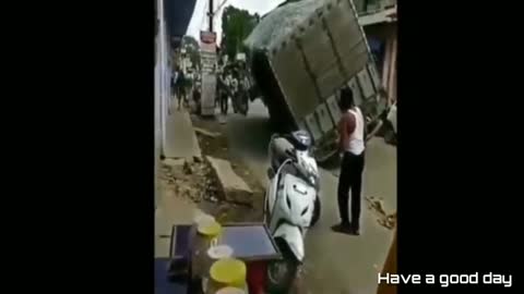 Funny truck accidents videos, Try to laugh