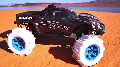 Can this RC CAR with Custom Wheels DRIVE ON WATER?