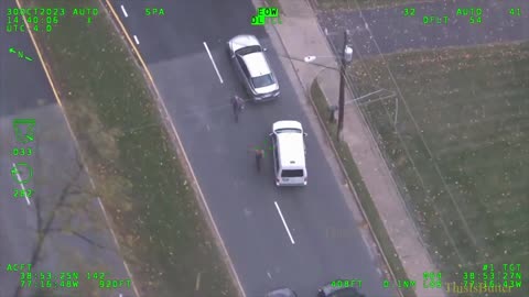 Helicopter footage shows police take man into custody after attempted abduction, multi-county pursuit