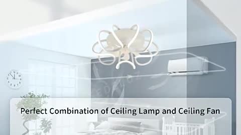 LED Ceiling Fan with Lights Remote Control Bedroom Decor Ventilator Lamp Living Room Dining Room Con