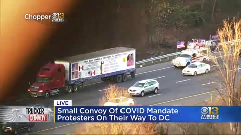 Chopper 13 Over First Signs Of Trucker Convoy Heading To DC