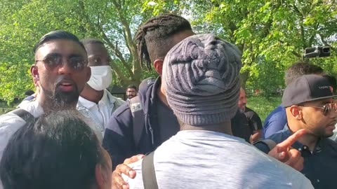 Speakers Corner - a Fight Breaks Out After a Conversation About Slavery