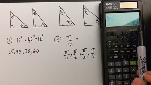 Grade 12 Math - Finding a pair of compound angles using special triangles (lesson 7.2)