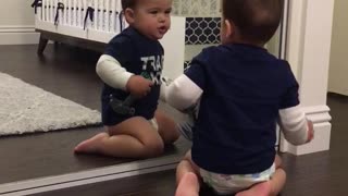 Adorable Little Boy Loves Himself