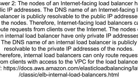 What is the difference between the internal and External load balancer in AWS