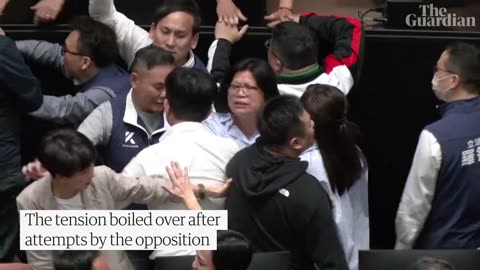 Fight breaks out in Taiwanese parliament over chamber reforms