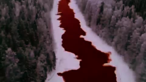 Russia’s Iskitimka river beetroot-red