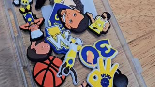 Seth Curry Golden State Warriors shoe charms #GoldenState, #sethcurry #sneakerBling #basketball