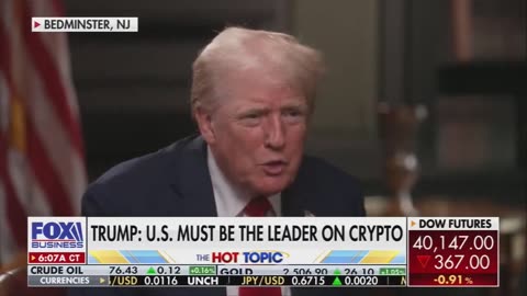 Trump says "maybe we'll pay off our $35 trillion debt by handing them a little crypto check, handing them a little Bitcoin."