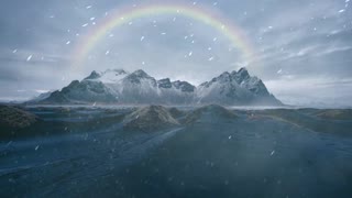 rainbow snow mountain video to help people relax & sleep