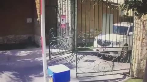 Man Gets Knocked Over By Parking Gate