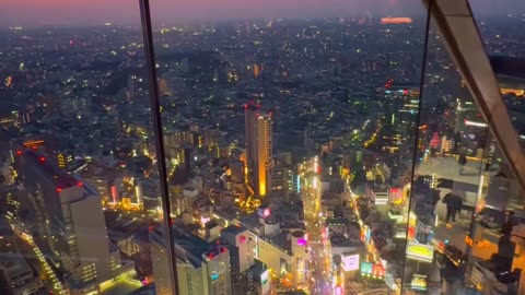 Gorgeous view of evening Tokyo from the Shibuya Sky observation deck Japan.