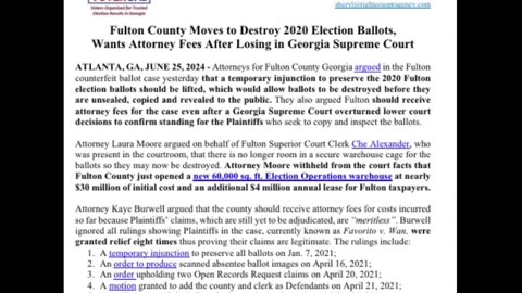 8/1/24 GA SOS 'Citizenship Check' Election Fraud, Disinformation Campaign, Legal Findings