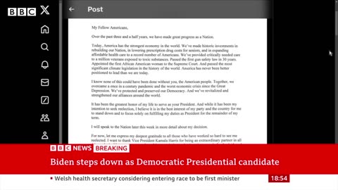 Joe Biden ends re-election campaign | BBC News| U.S. NEWS ✅
