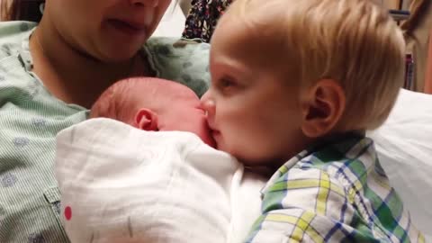 Legendary Moments When Kids Meet Newborn Babies