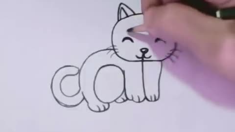 How to draw cat word
