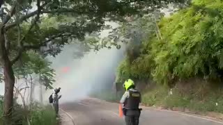 Fuerte incendio se registra en la Mesa de Ruitoque, en Floridablanca