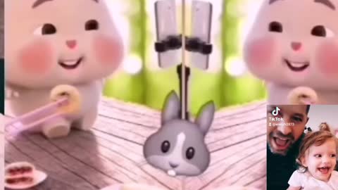 Green tiktok rabbit | super cute rabbit riding on a short cow # shorts