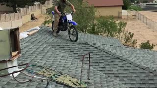 Motorcycle Jump into Pool