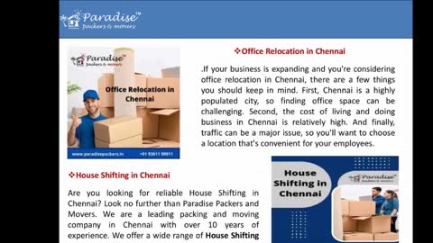 Low Cost Packers & Movers in Chennai - 9361199911