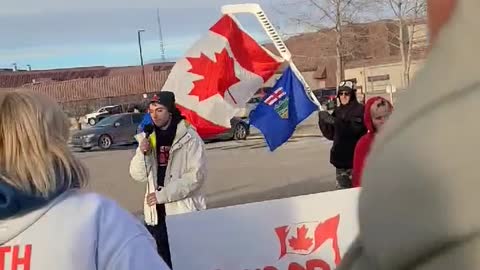 Free Pastor Artur Pawloski . Outside the Calgary Remand Center.