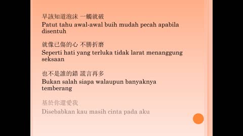 泡沫（With Malay translation）