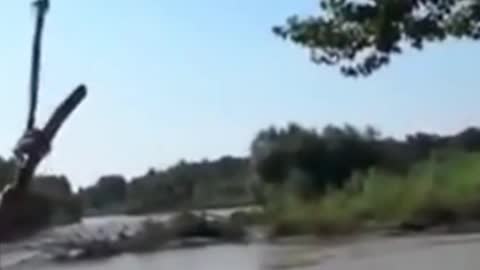 Russian youngster epic fail in the river