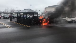 Truck Burning in Parking Lot