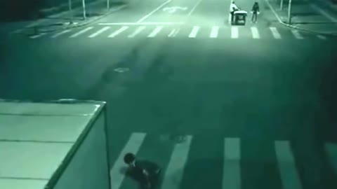 SUPER HERO CAN BE SEEN ON CCTV CAMERA VIDEO RESCUING MAN FROM BEING RAN OVER