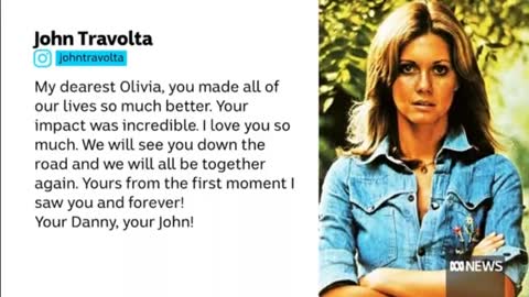 John Travolta pays tribute to his 'dearest Olivia'---3