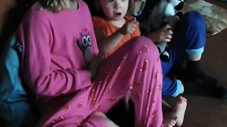 1 Year Old Girl Talks During Movie