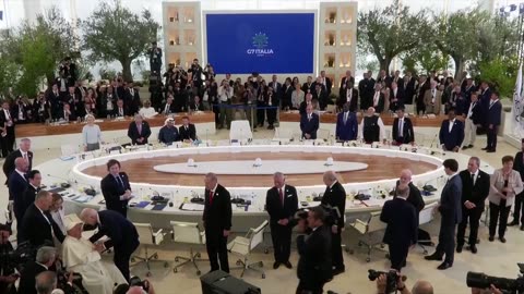 President Biden greeted Pope Francis at the G-7 roundtable in Borgo Egnazia,Italy on June 14th