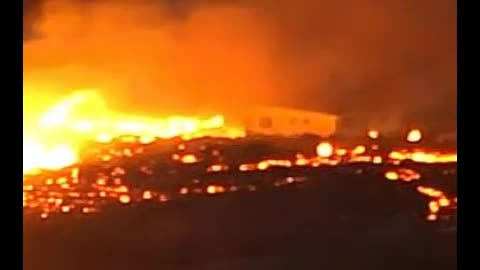 Volcanic Eruption In Iceland, Town Of Grindavik, Burns
