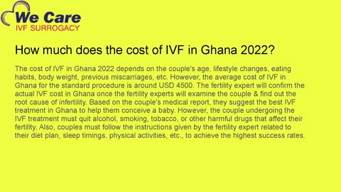 How much does the cost of IVF in Ghana 2022?