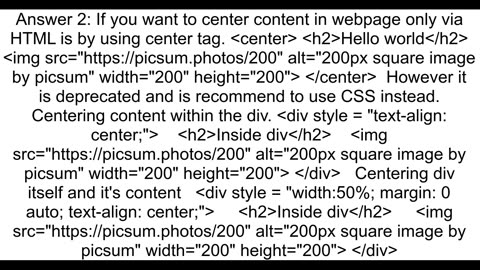 How to bring centre alignment in web page using html