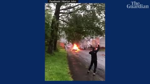 Rioters set cars ablaze as violence breaks out at Swansea vigil