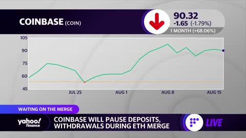 Coinbase pauses ethereum transactions during the cryptocurrency's merge